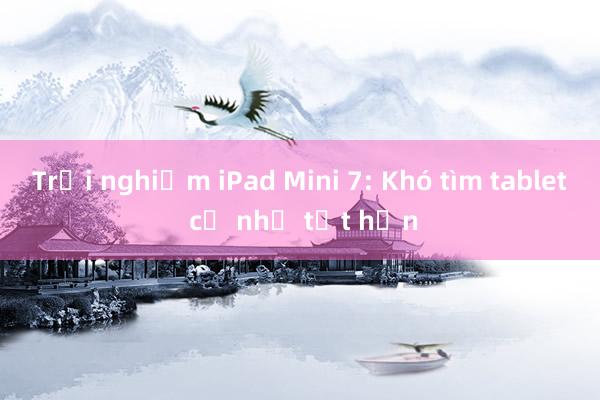 Trải nghiệm iPad Mini 7: Khó tìm tablet cỡ nhỏ tốt hơn