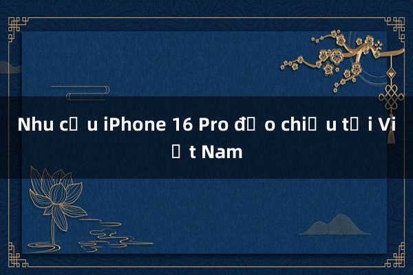 Nhu cầu iPhone 16 Pro đảo chiều tại Việt Nam