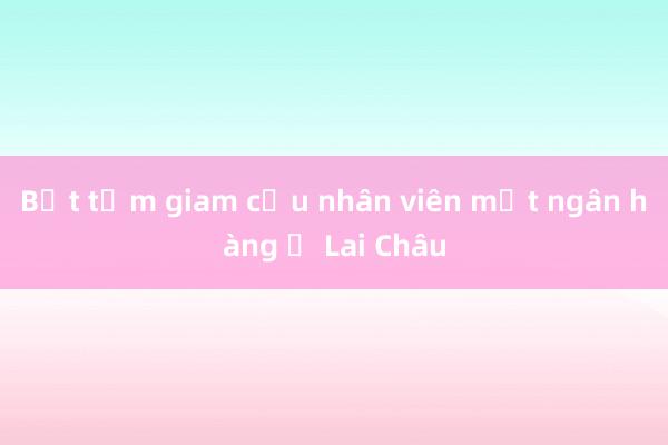 Bắt tạm giam cựu nhân viên một ngân hàng ở Lai Châu